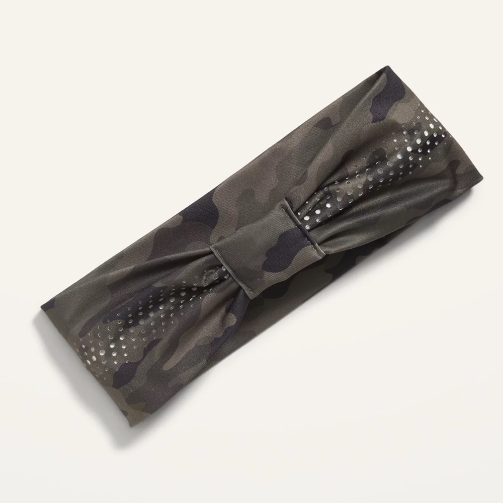 โ๏ธ 3/$15 ๐ Old Navy Active Headband Head-wrap Green & Black Camouflage Print - Picture 6 of 8